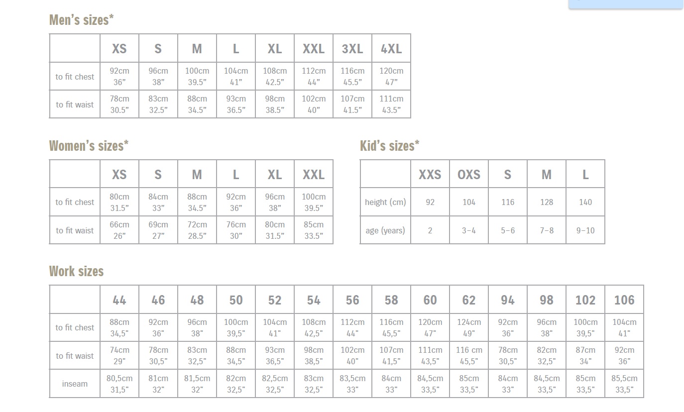 shirt size guide